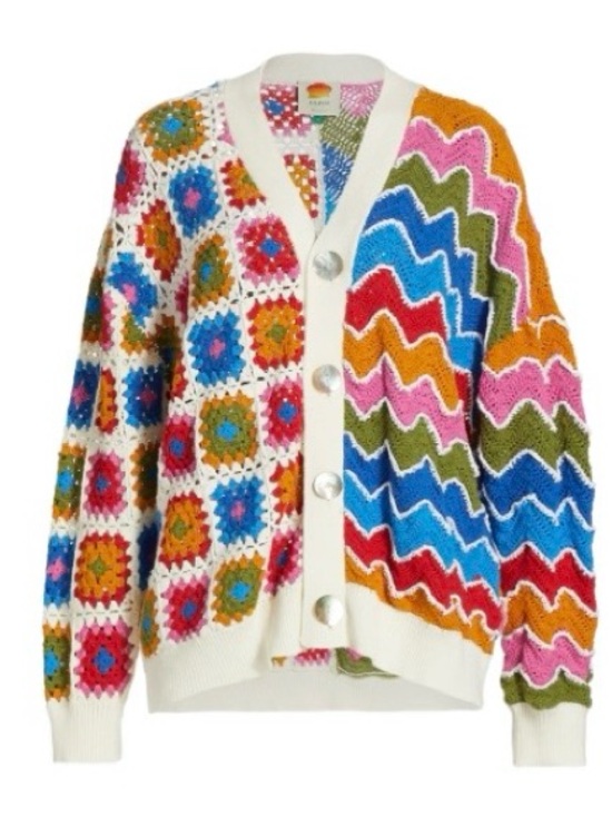 FARM Rio Sweaters - Multicolor Crochet Cardigan - Women